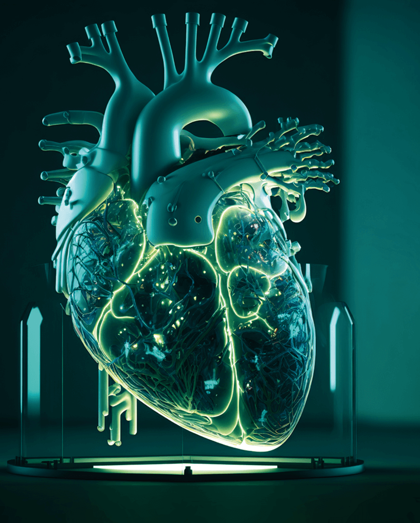 Illustrazione del cuore e della sua attività elettrica